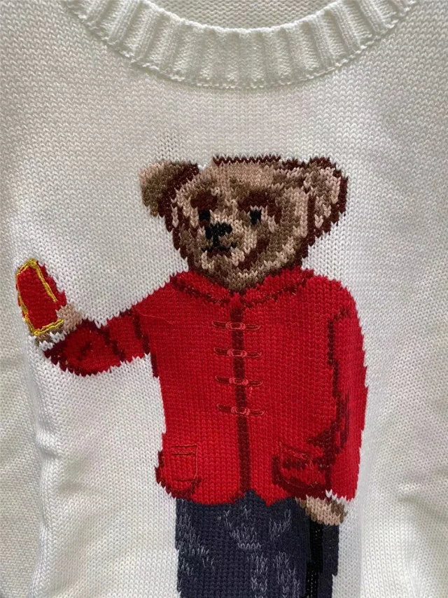 Polo Ralph Lauren Knitwear Crewneck knit sweater with bear or flag motif product detail image 48