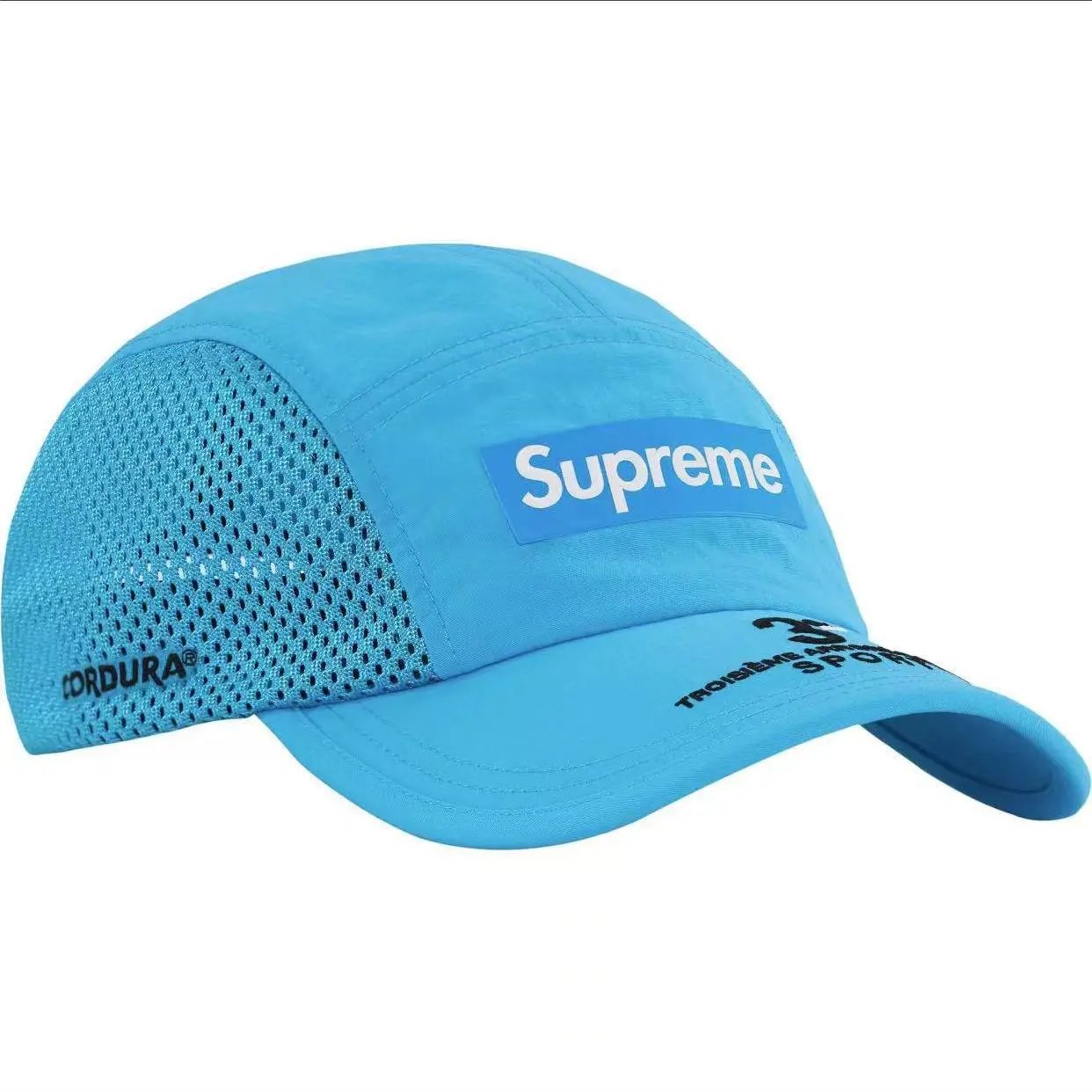 Supreme Hats Five-Panel Camp Cap — H027 blue