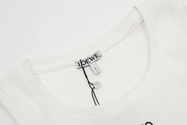 Loewe Knitwear Ribbed Cropped Tank Top with Anagram Embroidery product detail image 6
