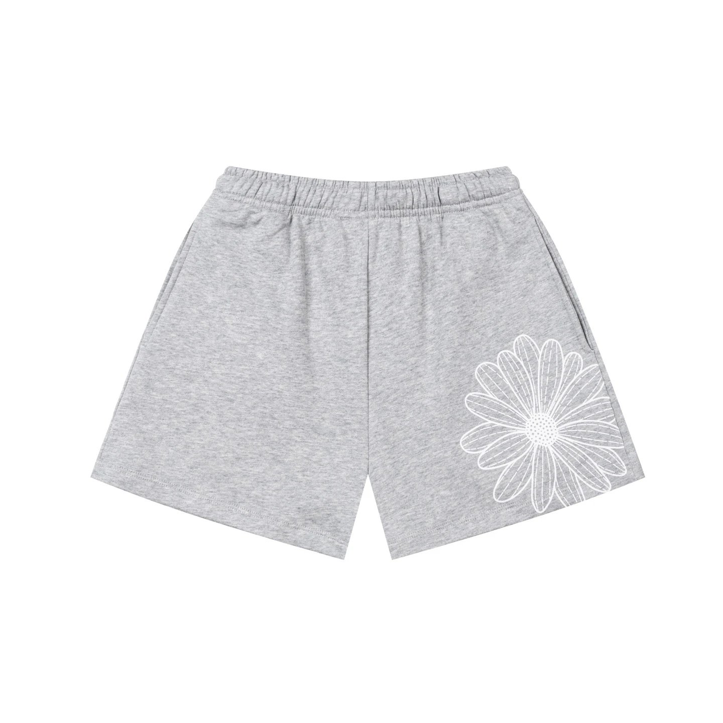 Unbranded Shorts Elastic-Waist Daisy Graphic — Dark gray-white