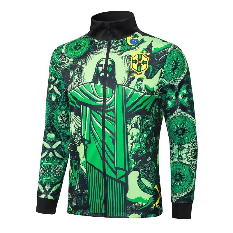 CBF x Artist Collaboration Christ the Redeemer Graphic Track Jacket Blue Outerwear - 4