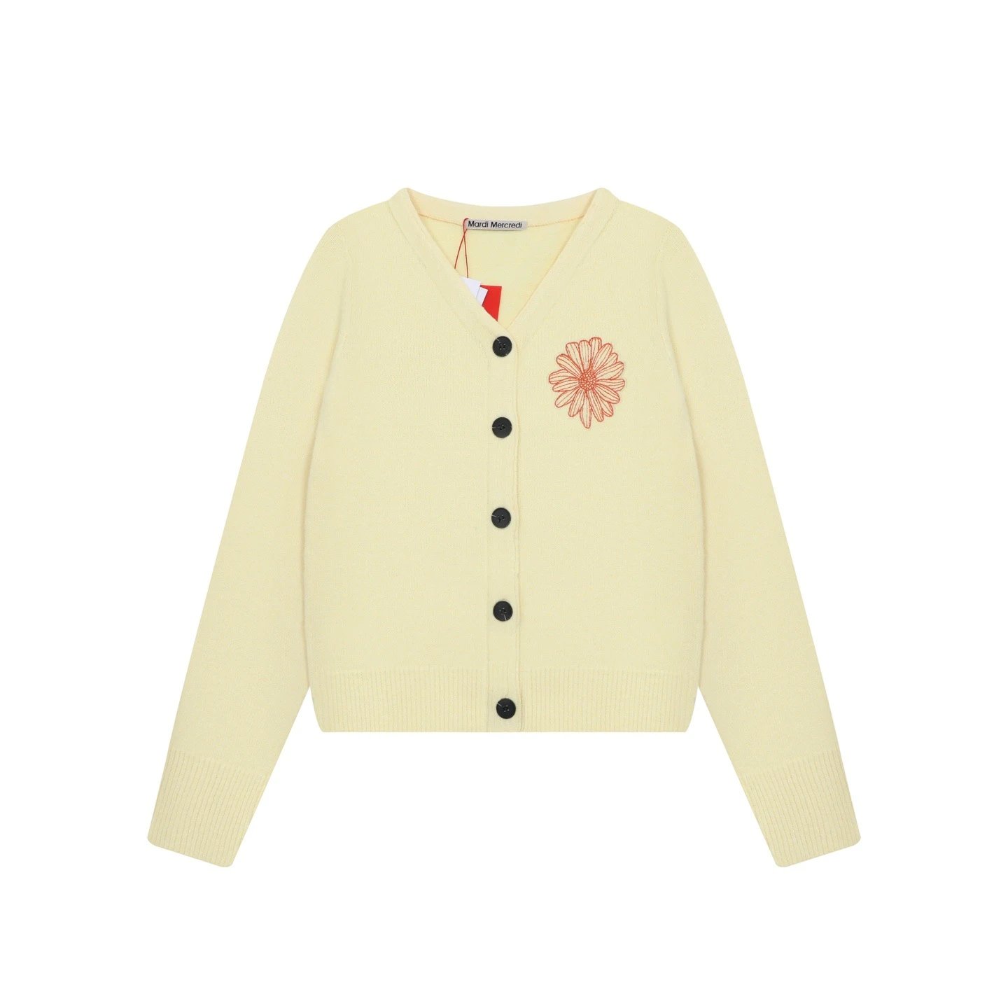 Mardi Mercredi Knitwear Daisy-Embroidered V-Neck Cardigan image 3