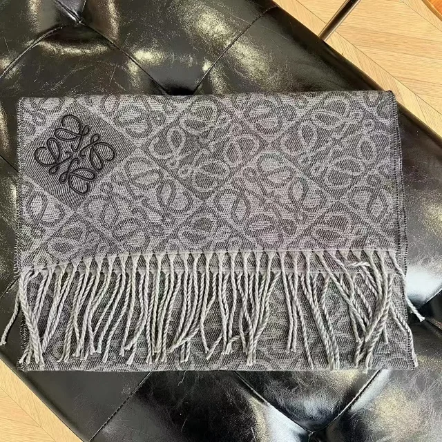 Loewe Scarves Anagram-pattern fringed scarf product detail image 21