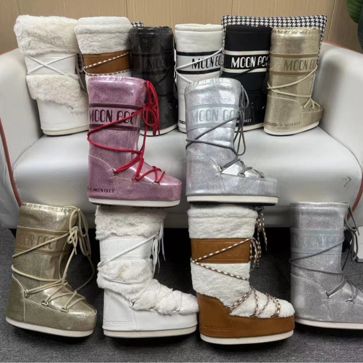 Unbranded Boots Lace-Up Platform Snow with Faux-Fur Trim image 2