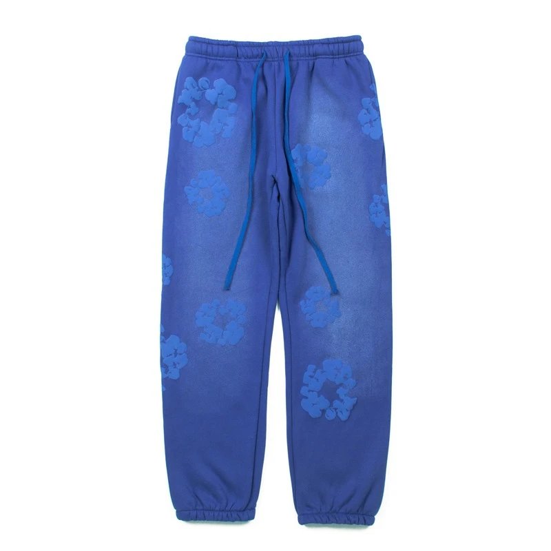 Design Floral Embossed Gradient Blue Hoodie - 30