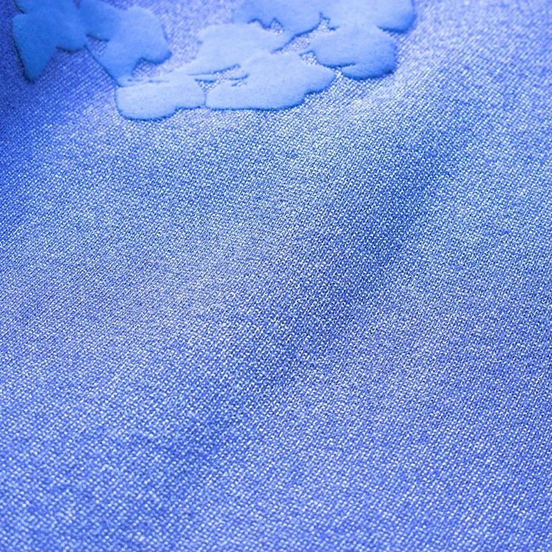 Design Floral Embossed Gradient Blue Hoodie - 37