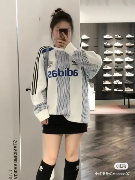 Adidas Originals Knit Sweater White Blue - 27