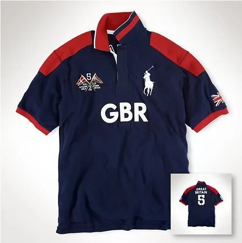 Polo Ralph Lauren USA 10 Polo Navy and White Polo Shirt - 16