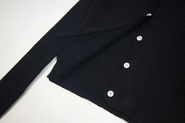 Calvin Klein Jeans Knitwear Ribbed button-front cardigan with CK logo product detail image 6