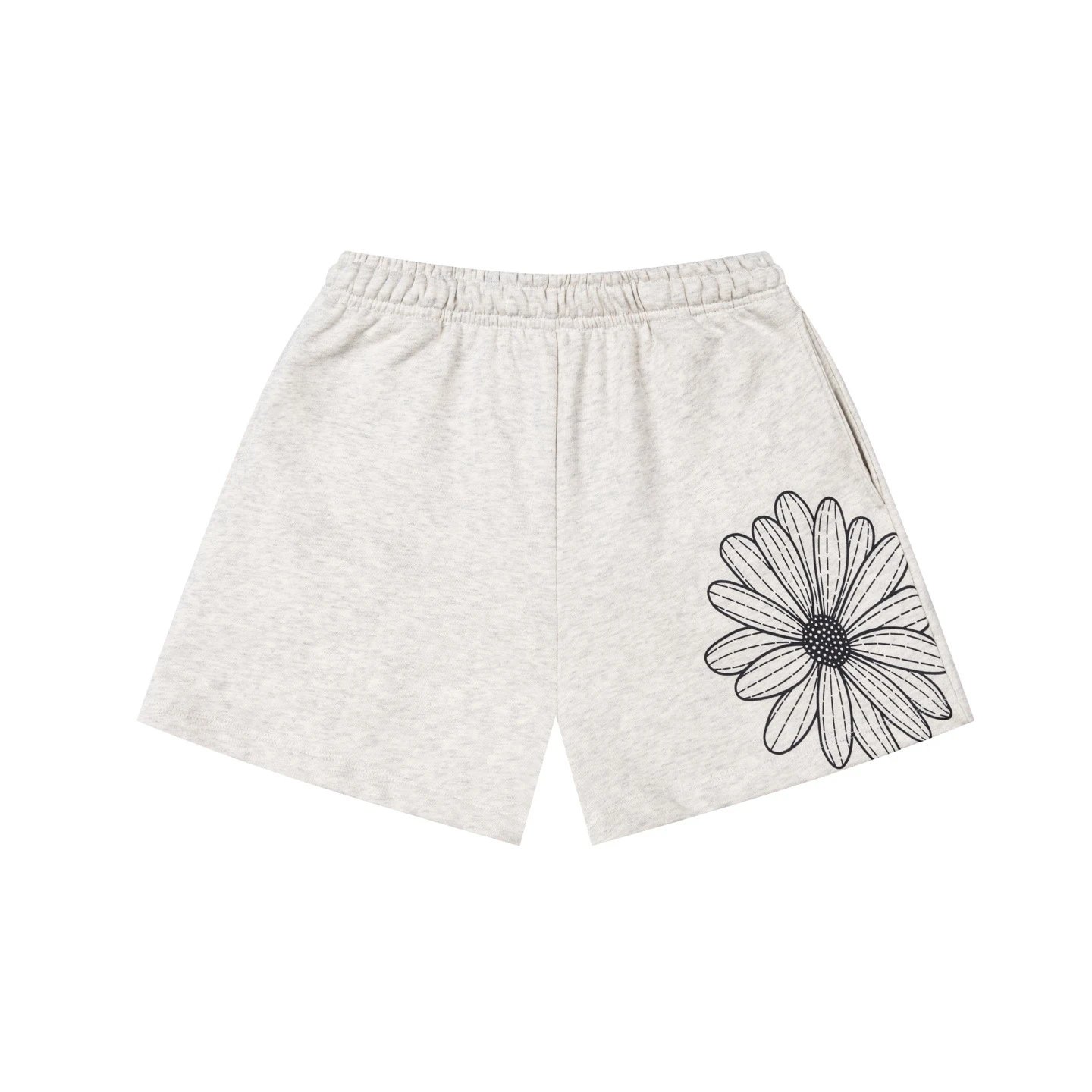 Unbranded Shorts Elastic-Waist Daisy Graphic — Oat Black