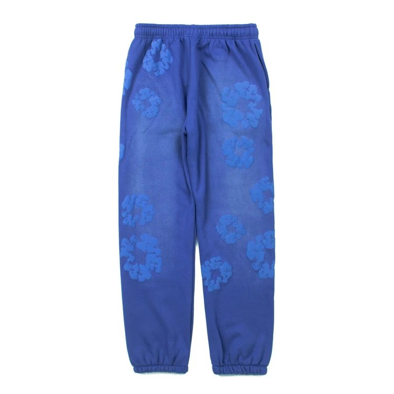Design Floral Embossed Gradient Blue Hoodie - 31
