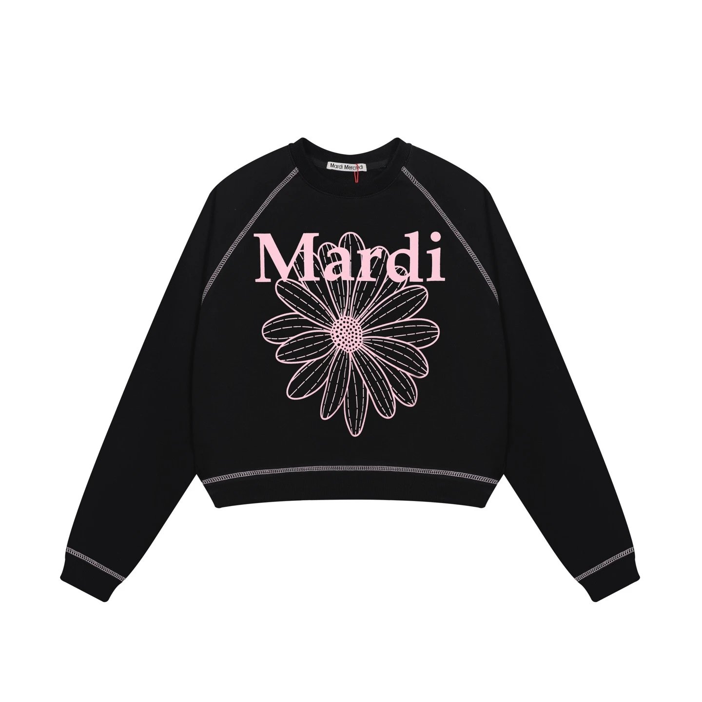 Mardi Mercredi Hoodies & Sweatshirts Cropped Daisy Print Crewneck Sweatshirt image 2