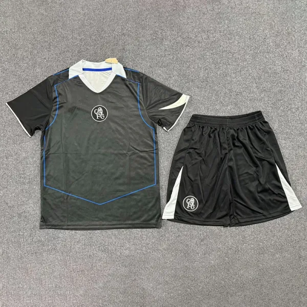 Chelsea FC Training Kit Black/Blue/White Jersey and Shorts Set - 1