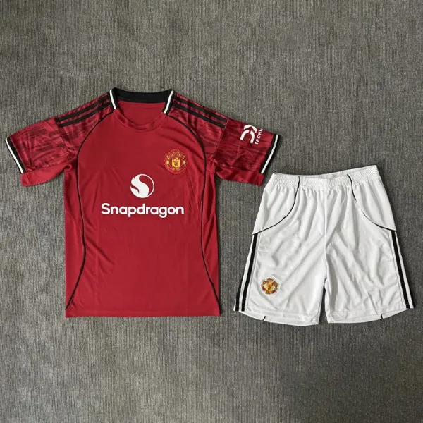 Manchester United x Adidas 2024-25 Third Kit Red/White Jersey Set - 1