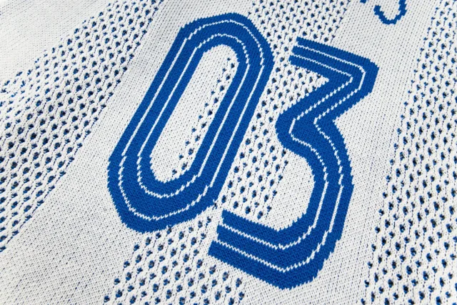 Adidas Knitwear Crew-neck knit sweater with three-stripe sleeves and logo graphic product detail image 15