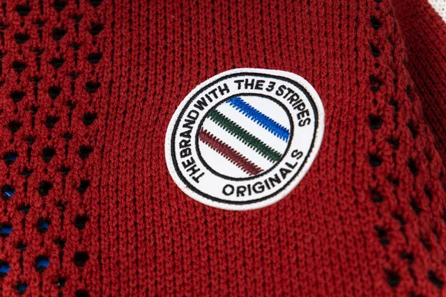 Adidas Knitwear Crew-neck knit sweater with three-stripe sleeves and logo graphic product detail image 17