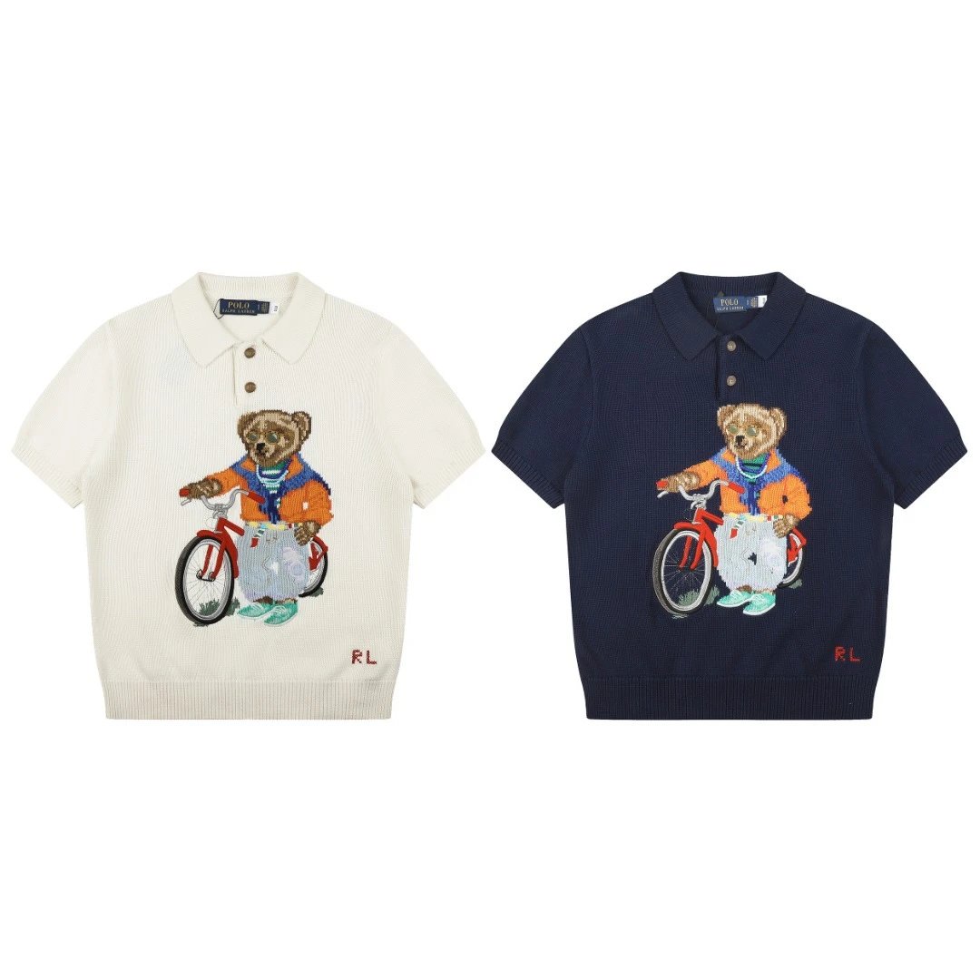Ralph Lauren Knitwear Bear Embroidered Short-Sleeve Knit Polo image 1