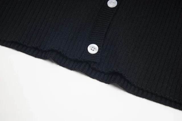 Calvin Klein Jeans Knitwear Ribbed button-front cardigan with CK logo product detail image 7