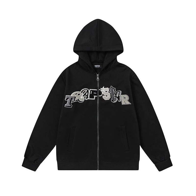 Trapstar Tracksuits Hooded tracksuit with embroidered rocket logo — 8847 Sweat Black