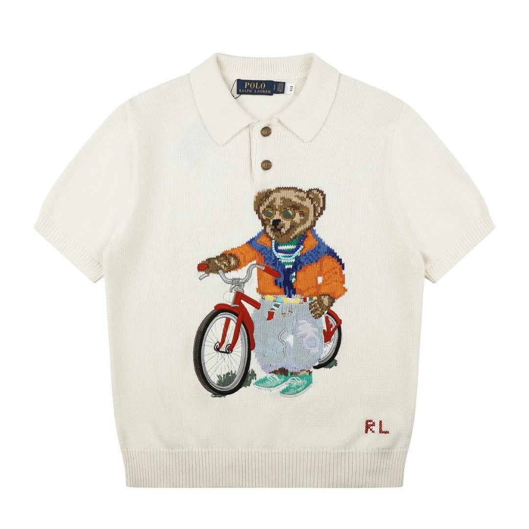 Ralph Lauren Knitwear Bear Embroidered Short-Sleeve Knit Polo image 5