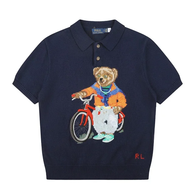 Ralph Lauren Knitwear Bear Embroidered Short-Sleeve Knit Polo product detail image 2