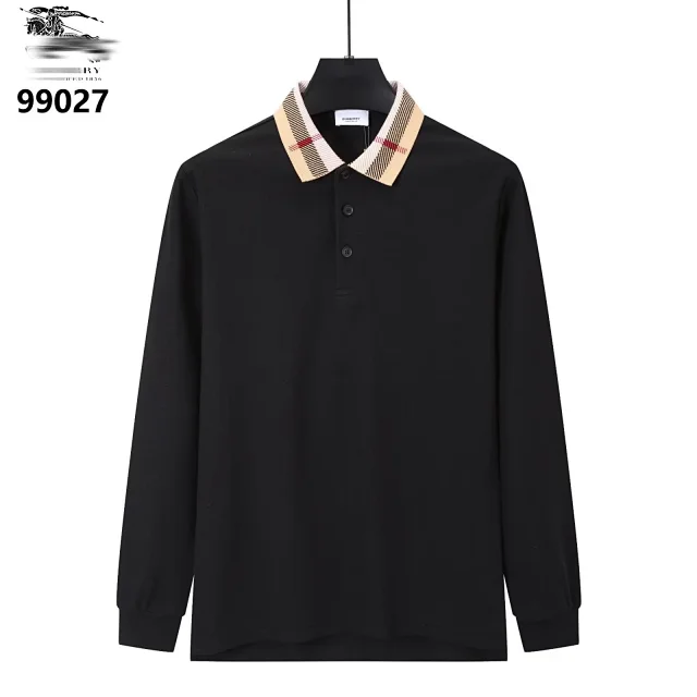 Burberry Shirts Long-Sleeve Polo Shirt with Check Collar product detail image 7