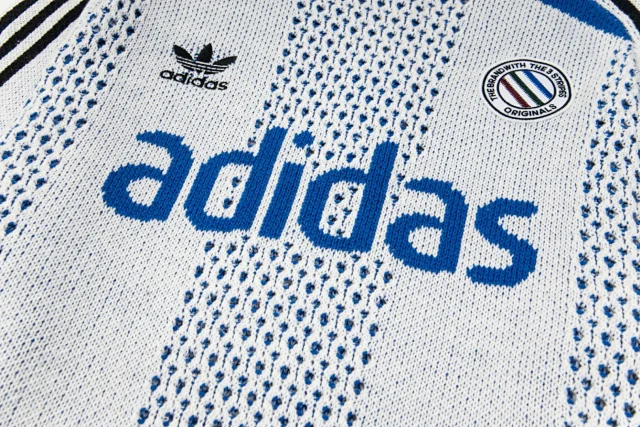Adidas Knitwear Crew-neck knit sweater with three-stripe sleeves and logo graphic product detail image 10