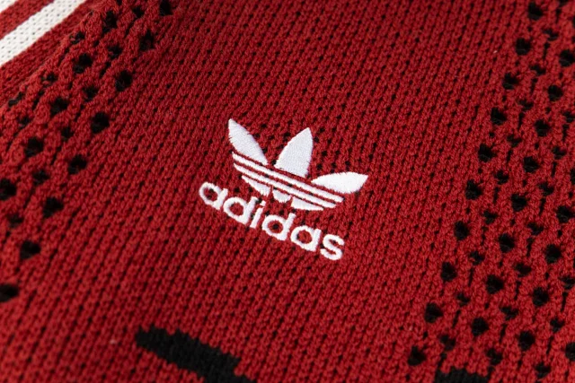 Adidas Knitwear Crew-neck knit sweater with three-stripe sleeves and logo graphic product detail image 16