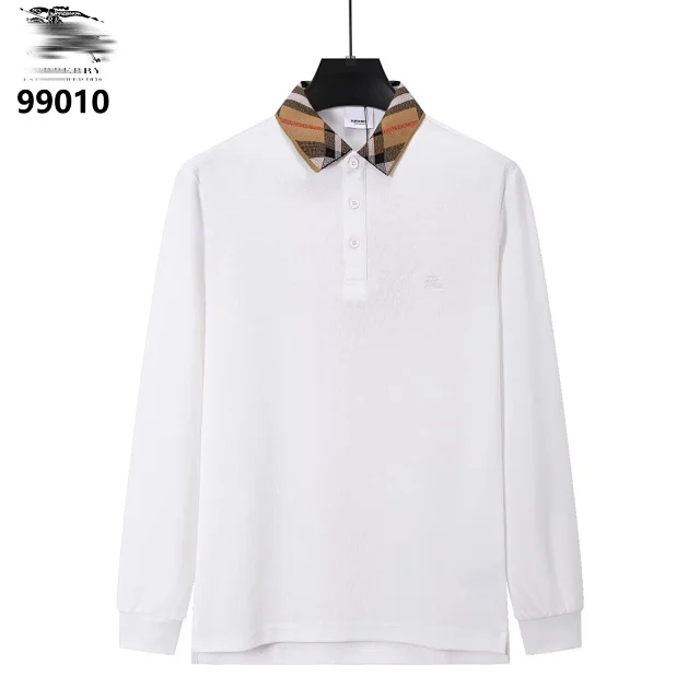 Burberry Shirts Long-Sleeve Polo Shirt with Check Collar product detail image 6