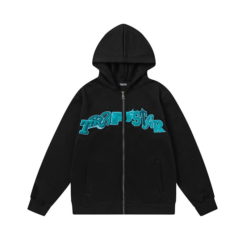 Trapstar Tracksuits Hooded tracksuit with embroidered rocket logo — 8849 Sweat Black