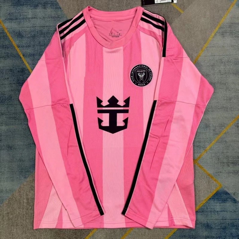 Inter Miami CF x Royal Caribbean Pink Striped Long-Sleeve Jersey - 1