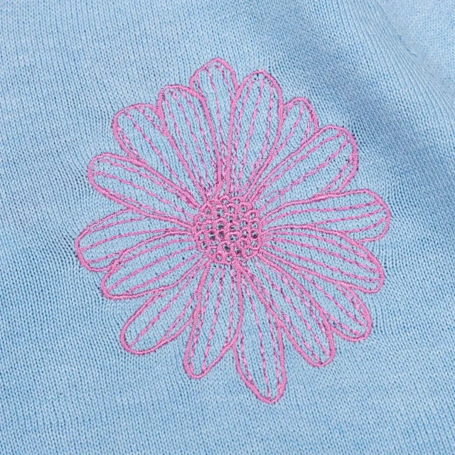 Mardi Mercredi Knitwear Daisy Embroidered Short-Sleeve Knit Top product detail image 17