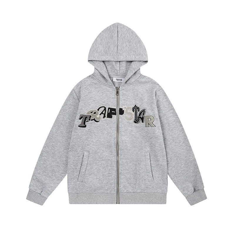 Trapstar Tracksuits Hooded tracksuit with embroidered rocket logo — gray 8849 sweater