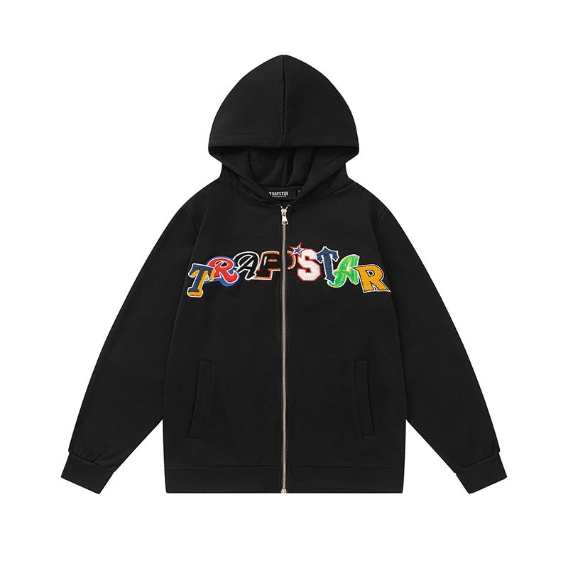 Trapstar Tracksuits Hooded tracksuit with embroidered rocket logo — 8845 Sweat Black