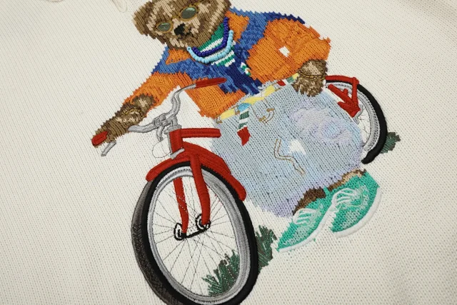 Ralph Lauren Knitwear Bear Embroidered Short-Sleeve Knit Polo product detail image 7