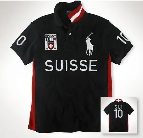 Polo Ralph Lauren Suisse Polo Black / Red Polo Shirt - 1