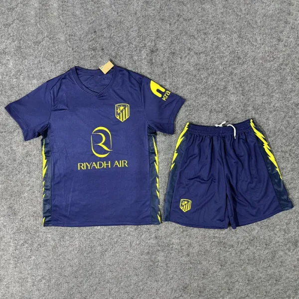 Atlético Madrid x Riyadh Air Third Kit Navy Yellow Jersey Set - 1