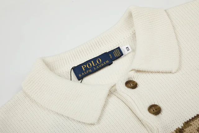 Ralph Lauren Knitwear Bear Embroidered Short-Sleeve Knit Polo product detail image 5