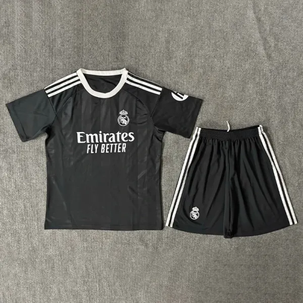 Real Madrid x Adidas 2023-24 Third Kit Black Jersey and Shorts Set - 1