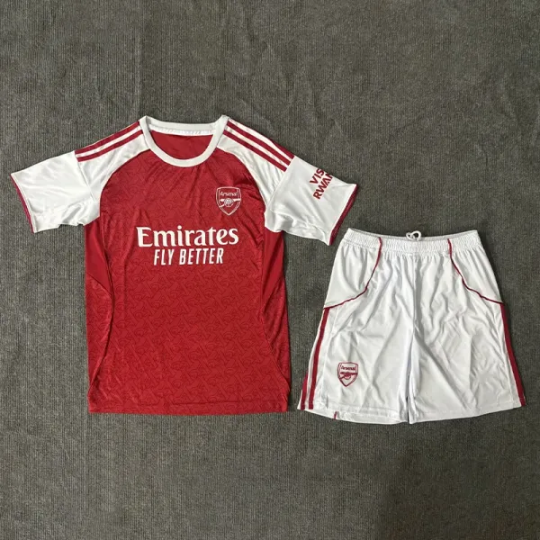 Arsenal FC 2023-24 Home Kit Red/White Jersey and Shorts Set - 1