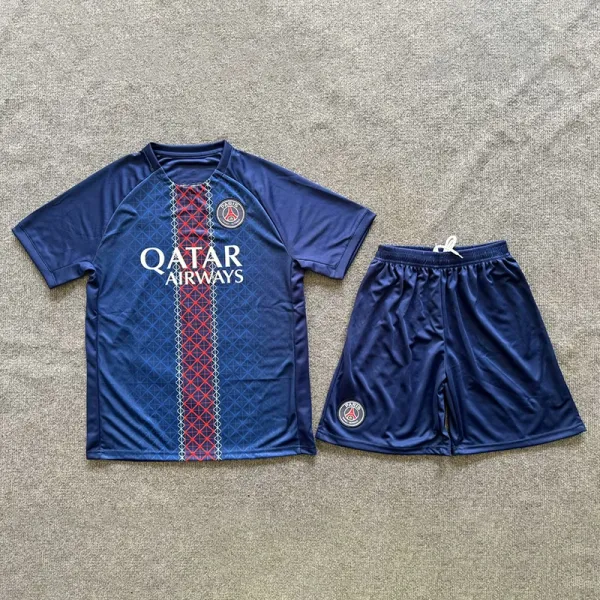 Paris Saint-Germain 2023-24 Home Kit Navy Blue Jersey and Shorts Set - 1