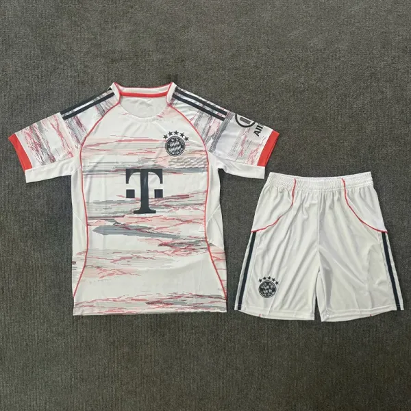 FC Bayern Munich 2023-24 Third Kit White Red Multicolor Jersey Set - 1