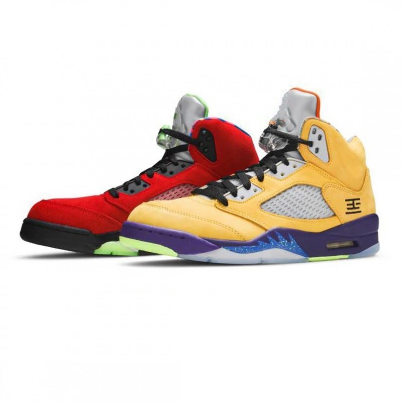 Unbranded Sneakers High-Top Mesh Panel with Shark-Tooth Midsole — 7 red and yellow mandarin duck