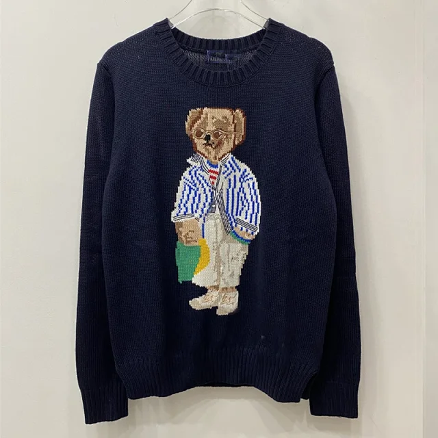 Polo Ralph Lauren Knitwear Crewneck knit sweater with bear or flag motif product detail image 5