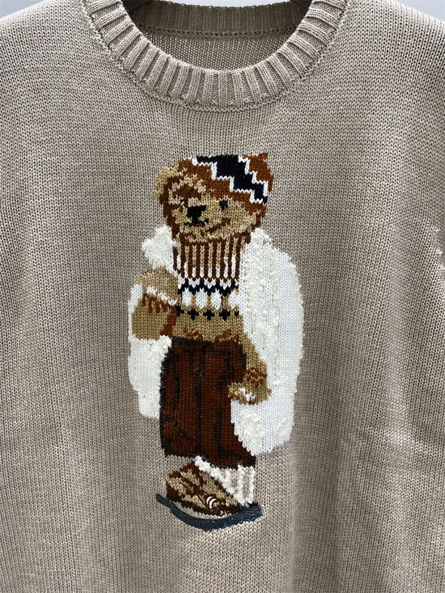 Polo Ralph Lauren Knitwear Crewneck knit sweater with bear or flag motif product detail image 11