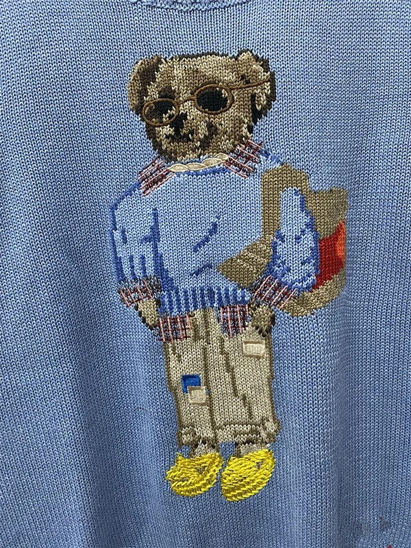 Polo Ralph Lauren Knitwear Crewneck knit sweater with bear or flag motif product detail image 32