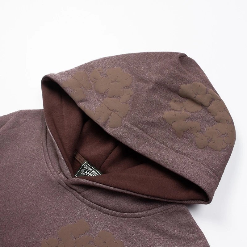 Design Floral Embossed Gradient Blue Hoodie - 12