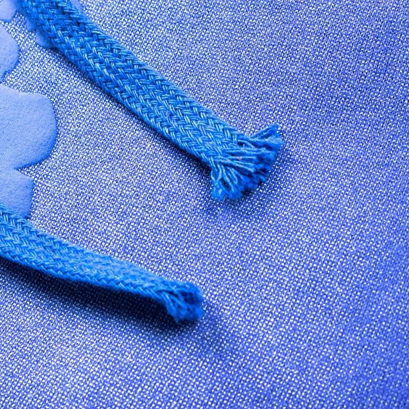 Design Floral Embossed Gradient Blue Hoodie - 35