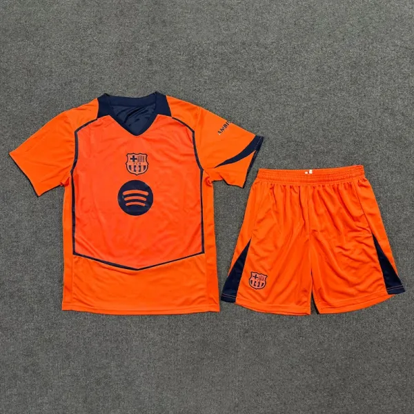 FC Barcelona x Spotify Training Kit Orange Jersey and Shorts Set - 1