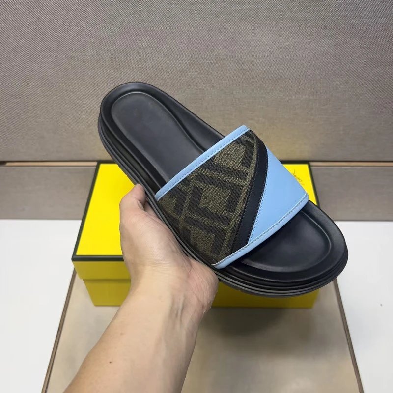 Fendi Slippers Cross-Strap FF Motif Slides image 4